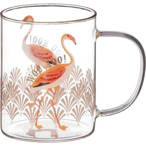 Yvonne Ellen ‘Woo Hoo’ Flamingo Glass Mug Yvonne Ellen ‘Woo Hoo’ Flamingo Glass Mug