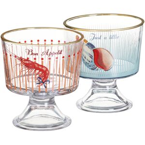 Yvonne Ellen Shrimp & Shell Set Of Two Glass Dessert Bowls Yvonne Ellen Shrimp & Shell Set Of Two Glass Dessert Bowls