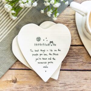 East of India ‘The Best Things in Life’ Heart Shaped Coaster East of India ‘The Best Things in Life’ Heart Shaped Coaster