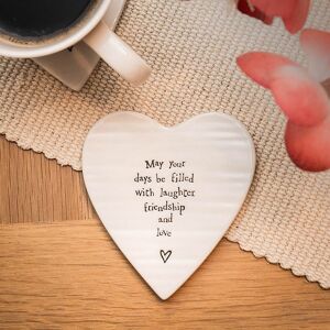 East of India May Your Days Be Filled Porcelain Coaster East of India May Your Days Be Filled Porcelain Coaster
