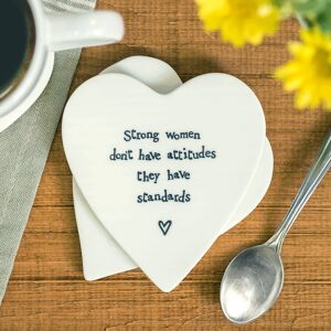 East of India ‘Strong Women’ Porcelain Heart Shaped Coaster East of India ‘Strong Women’ Porcelain Heart Shaped Coaster