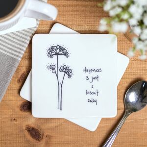 East of India ‘Happiness Is Just A Biscuit Away’ Floral Coaster East of India ‘Happiness Is Just A Biscuit Away’ Floral Coaster