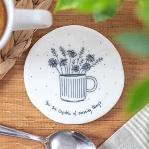 East of India ‘You Are Capable of Amazing Things’ Flowers In Mug Coaster East of India ‘You Are Capable of Amazing Things’ Flowers In Mug Coaster