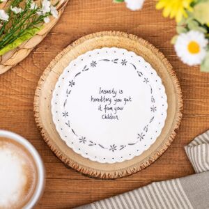 East of India ‘Insanity Is Hereditary’ Scallop Coaster East of India ‘Insanity Is Hereditary’ Scallop Coaster