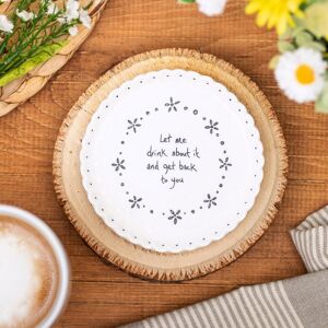 East of India ‘Let Me Drink About It’ Scallop Coaster East of India ‘Let Me Drink About It’ Scallop Coaster