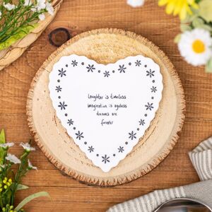 East of India ‘Laughter Is Timeless’ Heart Scallop Coaster East of India ‘Laughter Is Timeless’ Heart Scallop Coaster