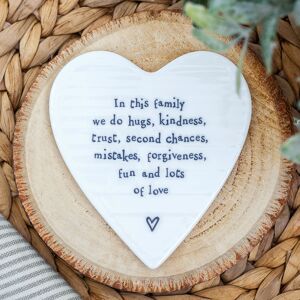East of India ‘In This Family We Do Hugs’ Porcelain Coaster East of India ‘In This Family We Do Hugs’ Porcelain Coaster