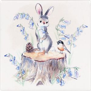 Paper Shed Designs Rabbit, Bird & Bluebells Fine China Coaster Paper Shed Designs Rabbit, Bird & Bluebells Fine China Coaster