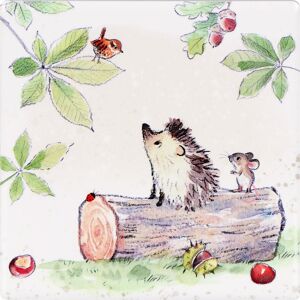 Paper Shed Designs Hedgehog on Log Fine China Coaster Paper Shed Designs Hedgehog on Log Fine China Coaster