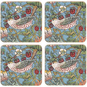 William Morris Strawberry Thief Set Of 4 Coasters William Morris Strawberry Thief Set Of 4 Coasters