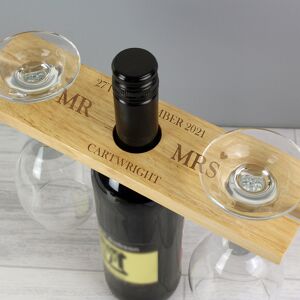 Personalised Memento Company Personalised Married Couple Wine Glass & Bottle Butler Personalised Memento Company Personalised Married Couple Wine Glass & Bottle Butler