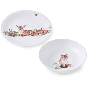 Wrendale Designs Little Wren Round Plate & Bowl Two Piece Melamine Set Wrendale Designs Little Wren Round Plate & Bowl Two Piece Melamine Set