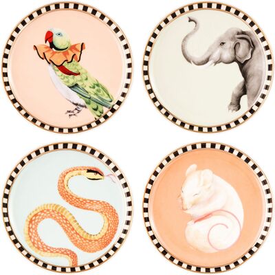 Yvonne Ellen Wild Animals Set of Four Round Ceramic Coasters Yvonne Ellen Wild Animals Set of Four Round Ceramic Coasters