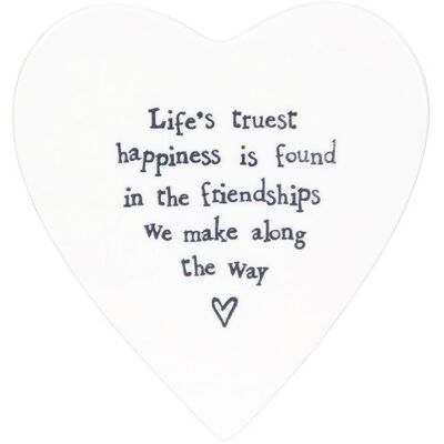 East of India Life's True Happiness Porcelain Coaster East of India Life's True Happiness Porcelain Coaster