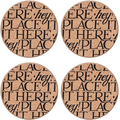 Emma Bridgewater Black Toast Set Of 4 Round Cork Coasters Emma Bridgewater Black Toast Set Of 4 Round Cork Coasters
