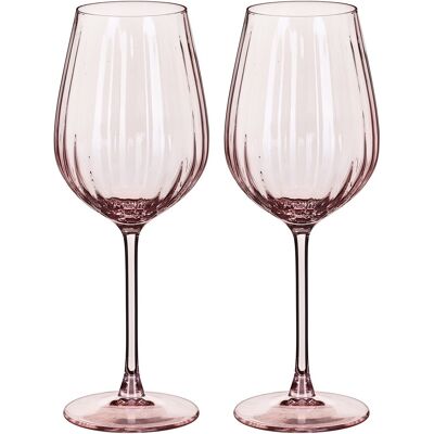 Lesser & Pavey Wine Glasses Pink Set of 2 Lesser & Pavey Wine Glasses Pink Set of 2