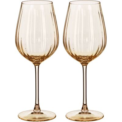 Lesser & Pavey Wine Glasses Amber Set of 2 Lesser & Pavey Wine Glasses Amber Set of 2