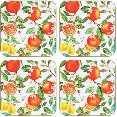 Lesser & Pavey Oranges & Lemons Set Of 4 Coasters Lesser & Pavey Oranges & Lemons Set Of 4 Coasters