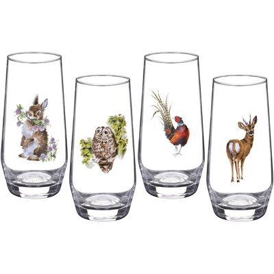 Wrendale Designs Set Of Four Hi Ball Glasses Wrendale Designs Set Of Four Hi Ball Glasses