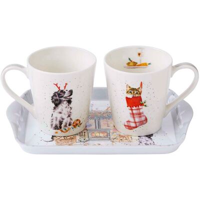 Wrendale Designs ‘No Place Like Home’ Three Piece Mug And Tray Set Wrendale Designs ‘No Place Like Home’ Three Piece Mug And Tray Set