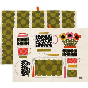 Orla Kiely Retro Stripe Green Set of 2 Tea Towels Orla Kiely Retro Stripe Green Set of 2 Tea Towels