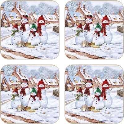 Lesser & Pavey Magic Of Christmas Snowmen Set Of 4 Coasters Lesser & Pavey Magic Of Christmas Snowmen Set Of 4 Coasters
