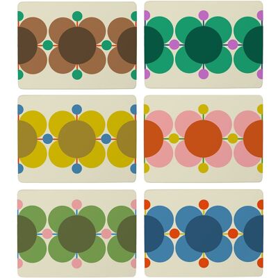 Orla Kiely Atomic Flowers Set of 6 Placemats Orla Kiely Atomic Flowers Set of 6 Placemats