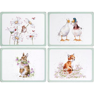 Wrendale Designs ‘Wildflowers’ Animals Set of Four Large Placemats Wrendale Designs ‘Wildflowers’ Animals Set of Four Large Placemats