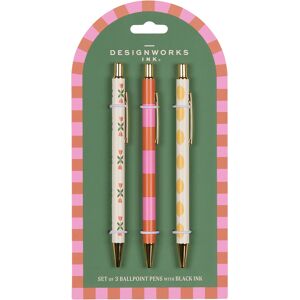 Designworks Ink A Dopo Flower/Lemon/Stripes Set of 3 Ballpoint Pens Designworks Ink A Dopo Flower/Lemon/Stripes Set of 3 Ballpoint Pens