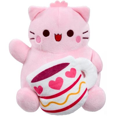 Pembe The Pink Cat Coffee 15cm Soft Plush Toy Pembe The Pink Cat Coffee 15cm Soft Plush Toy