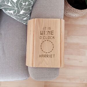 Personalised Memento Company Personalised ‘It is Wine O'Clock’ Wooden Sofa Tray Personalised Memento Company Personalised ‘It is Wine O'Clock’ Wooden Sofa Tray