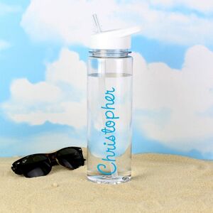 Personalised Memento Company Personalised Island Water Bottle with Blue Text Personalised Memento Company Personalised Island Water Bottle with Blue Text