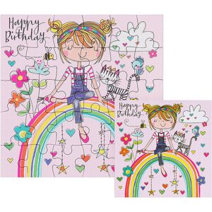 Rachel Ellen Girl on Rainbow Jigsaw Puzzle with Mini Birthday Card Rachel Ellen Girl on Rainbow Jigsaw Puzzle with Mini Birthday Card