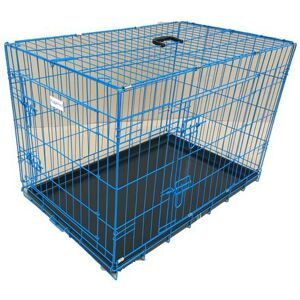HugglePets Pink / Blue Dog Cage with Plastic Tray - Blue - X-Small HugglePets Pink / Blue Dog Cage with Plastic Tray - Blue - X-Small