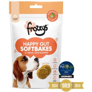 Frozzys Happy Gut Dog Softbakes Treats - Salmon, Carrot & Tumeric Frozzys Happy Gut Dog Softbakes Treats - Salmon, Carrot & Tumeric