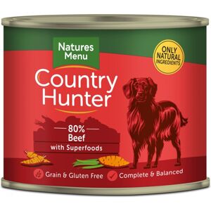Natures Menu Country Hunter Wet Dog Food Cans 600g - Beef Natures Menu Country Hunter Wet Dog Food Cans 600g - Beef