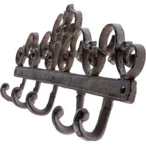 Homescapes Brown Cast Iron Coat Hooks with Decorative Swirl Design Homescapes Brown Cast Iron Coat Hooks with Decorative Swirl Design