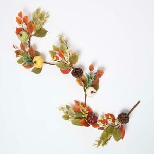 Homescapes Artificial Autumn Pumpkin Garland, 150 cm, Orange, Green, Real Pinecones, Handcrafted, Lifelike Homescapes Artificial Autumn Pumpkin Garland, 150 cm, Orange, Green, Real Pinecones, Handcrafted, Lifelike