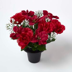 Homescapes Artificial Poinsettia and Rose Flowers in Pot, Artificial Flower Bouquet Homescapes Artificial Poinsettia and Rose Flowers in Pot, Artificial Flower Bouquet
