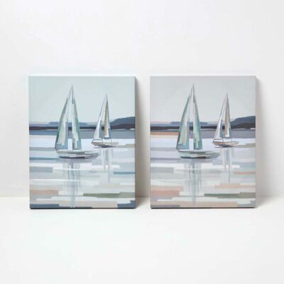 HOMESCAPES Boat Wall Art - Decor Set of 2 HOMESCAPES Boat Wall Art - Decor Set of 2