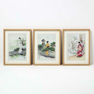 Homescapes Set of 3 Japanese Wall Art, 30 x 40 x 2.5 cm, Multi-Coloured, Geisha, Wooden Frames, Dust-Protected Homescapes Set of 3 Japanese Wall Art, 30 x 40 x 2.5 cm, Multi-Coloured, Geisha, Wooden Frames, Dust-Protected