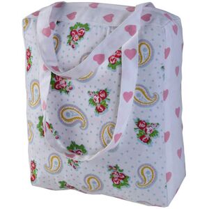 Homescapes Cotton Paisley & Hearts Design Shopping/Shoulder Bag, 36 x 43 x 11 cm Homescapes Cotton Paisley & Hearts Design Shopping/Shoulder Bag, 36 x 43 x 11 cm