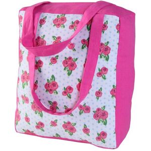 Homescapes Cotton Pink Roses and Dots Design Shopping Bag, 36 x 43 x 11 cm Homescapes Cotton Pink Roses and Dots Design Shopping Bag, 36 x 43 x 11 cm