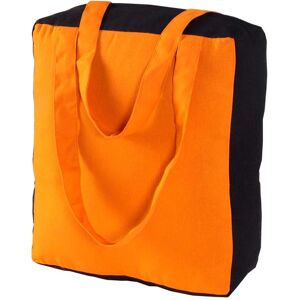 Homescapes Cotton Solid Orange & Black Design Shopping Bag, 36 x 43 x 11 cm Homescapes Cotton Solid Orange & Black Design Shopping Bag, 36 x 43 x 11 cm