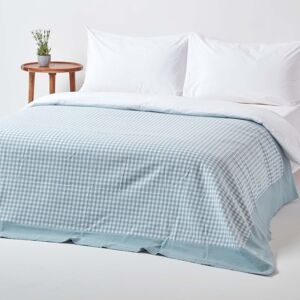 Homescapes 100% Cotton Gingham Throw, 150 x 200 cm, Blue, Check, For Bed or Sofa, Handcrafted, OEKO-TEX Certified, 59 x 78" Homescapes 100% Cotton Gingham Throw, 150 x 200 cm, Blue, Check, For Bed or Sofa, Handcrafted, OEKO-TEX Certified, 59 x 78"