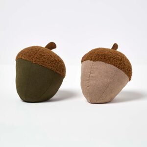 Homescapes Set of 2 Fabric Acorn Door Stops, 23 x 17 x 17 cm, Brown, Grey, Weighted with Sand for Stability, Durable Homescapes Set of 2 Fabric Acorn Door Stops, 23 x 17 x 17 cm, Brown, Grey, Weighted with Sand for Stability, Durable