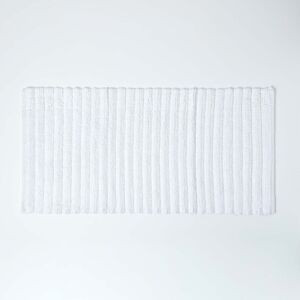 Homescapes White Thick Ribbed Stripe 100% Cotton Spa Style Bath Mat, 50 x 100 cm, Machine Washable, Super Absorbent 1500 GSM, OEKO-TEX® certified Homescapes White Thick Ribbed Stripe 100% Cotton Spa Style Bath Mat, 50 x 100 cm, Machine Washable, Super Absorbent 1500 GSM, OEKO-TEX® certified