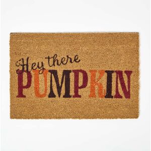Homescapes Coir 'Hey There Pumpkin' Doormat, 60 x 40 cm, Natural, Autumn, Non-Slip Rubber Backing, Heavy Duty Homescapes Coir 'Hey There Pumpkin' Doormat, 60 x 40 cm, Natural, Autumn, Non-Slip Rubber Backing, Heavy Duty