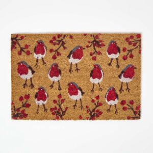 Homescapes Coir Christmas Robins Doormat, 60 x 40 cm, Red, Festive, Non-Slip Rubber Backing, Heavy Duty Homescapes Coir Christmas Robins Doormat, 60 x 40 cm, Red, Festive, Non-Slip Rubber Backing, Heavy Duty