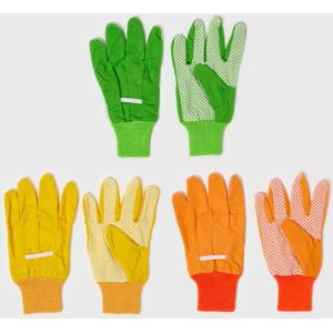 Homescapes Set of 3 Gardening Gloves, 12 x 23 cm, Green, Red, Yellow, Elasticated Cuffs, PVC Dots for Grip Homescapes Set of 3 Gardening Gloves, 12 x 23 cm, Green, Red, Yellow, Elasticated Cuffs, PVC Dots for Grip